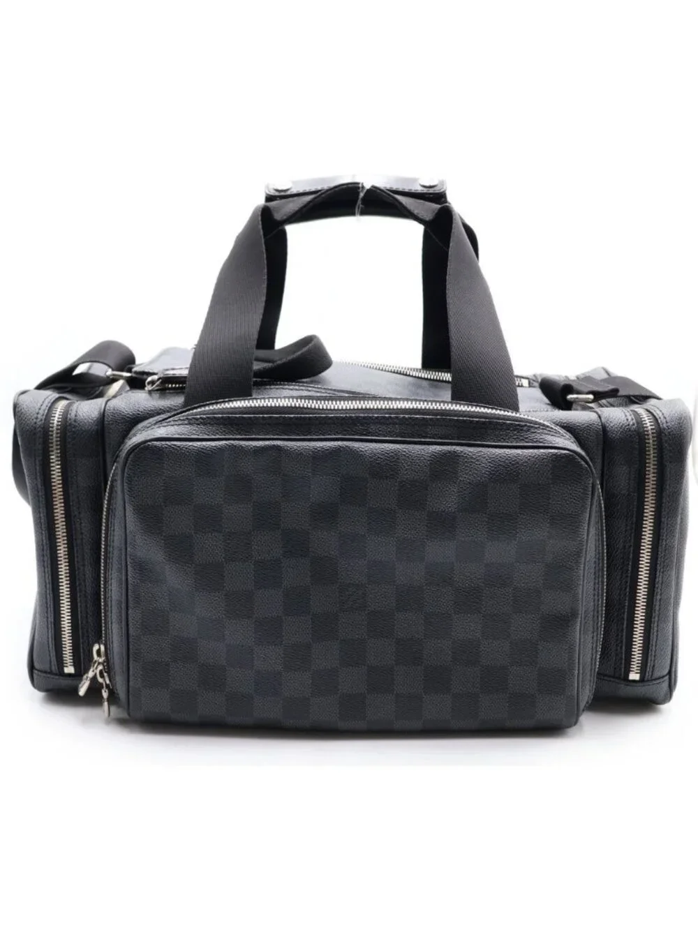 Louis Vuitton Damier Graphite Camera Bag Black Leather Silver